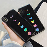 Vintage Laser Moon Eclipse Gradient Phone Case Back Cover - iPhone 11 Pro Max/11 Pro/11/XS Max/XR/XS/X/8 Plus/8 - halloladies