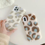Fashion Leopard Cheetah Plush Soft Phone Case Back Cover - iPhone 11/11 Pro/11 Pro Max/XS Max/XR/XS/X/8 Plus/8/7 Plus/7 - halloladies