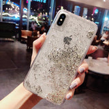 Simple Shiny Square Liquid Quicksand Transparent Soft Phone Case Back Cover - iPhone 12 Pro Max/12 Pro/12/12 Mini/SE/11 Pro Max/11 Pro/11/XS Max/XR/XS/X/8 Plus/8 - halloladies