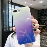 Glitter Powder Gradient Color Star Moon Soft Phone Case Back Cover - iPhone 11 Pro Max/11 Pro/11/XS Max/XR/XS/X/8 Plus/8/7 Plus/7 - halloladies