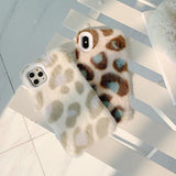 Fashion Leopard Cheetah Plush Soft Phone Case Back Cover - iPhone 11/11 Pro/11 Pro Max/XS Max/XR/XS/X/8 Plus/8/7 Plus/7 - halloladies
