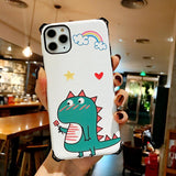 Cute Cartoon Rainbow Dinosaur Unicorn Phone Case Back Cover for iPhone 11 Pro Max/11 Pro/11/XS Max/XR/XS/X/8 Plus/8/7 Plus/7 - halloladies