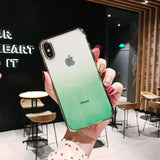 Luxury Solid Color Gradient Soft Silicon Phone Case Back Cover - iPhone XS Max/XR/XS/X/8 Plus/8/7 Plus/7/6s Plus/6s/6 Plus/6 - halloladies