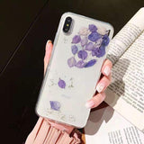 Real Dried Flower Clear Phone Case Back Cover - iPhone 11/11 Pro/11 Pro Max/XS Max/XR/XS/X/8 Plus/8/7 Plus/7 - halloladies