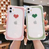 Simple Candy Color Love Heart Transparent Acrylic Phone Case Back Cover for iPhone 12 Pro Max/12 Pro/12/12 Mini/SE/11 Pro Max/11 Pro/11/XS Max/XR/XS/X/8 Plus/8 - halloladies