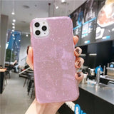 Glitter Powder Candy Color Transparent Soft Phone Case Back Cover - iPhone 11/11 Pro/11 Pro Max/XS Max/XR/XS/X/8 Plus/8/7 Plus/7 - halloladies