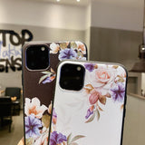 Cute 3D Emboss Flower Patterned Phone Case Back Cover - iPhone 11 Pro Max/11 Pro/11/XS Max/XR/XS/X/8 Plus/8/7 Plus/7 - halloladies