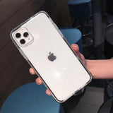 Shockproof Bumper Transparent Soft Phone Case Back Cover - iPhone 12 Pro Max/12 Pro/12/12 Mini/SE/11 Pro Max/11 Pro/11/XS Max/XR/XS/X/8 Plus/8 - halloladies
