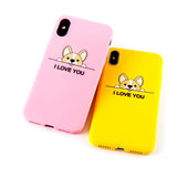 Candy Color Cute Corgi "I Love You" Phone Case Back Cover for iPhone 11/11 Pro/11 Pro Max/XS Max/XR/XS/X/8 Plus/8/7 Plus/7 - halloladies