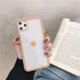 Contrast Color Love Heart Transpaent Hard Phone Case Back Cover for iPhone 12 Pro Max/12 Pro/12/12 Mini/SE/11 Pro Max/11 Pro/11/XS Max/XR/XS/X/8 Plus/8 - halloladies