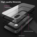 High Quality Clear Soft Silicone Tempered Glass Phone Case Back Cover for iPhone 11 Pro Max/11 Pro/11/XS Max/XR/XS/X/8 Plus/8/7 Plus/7 - halloladies