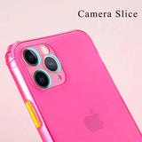 Candy Contrast Color Matte Transparent Soft Phone Case Back Cover - iPhone 11/11 Pro/11 Pro Max/XS Max/XR/XS/X/8 Plus/8/7 Plus/7 - halloladies