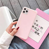 Simple Candy Color Soft Phone Case Back Cover for iPhone 12 Pro Max/12 Pro/12/12 Mini/SE/11 Pro Max/11 Pro/11/XS Max/XR/XS/X/8 Plus/8 - halloladies