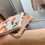 Retro Orange Pattern Phone Case Back Cover - iPhone 11/11 Pro/11 Pro Max/XS Max/XR/XS/X/8 Plus/8/7 Plus/7 - halloladies