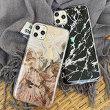 Glitter Bling Marble Pattern Soft Phone Case Back Cover - iPhone 11/11 Pro/11 Pro Max/XS Max/XR/XS/X/8 Plus/8/7 Plus/7 - halloladies
