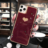 Glitter Stars Bling Powder Love Heart Phone Case Back Cover - iPhone 11/11 Pro/11 Pro Max/XS Max/XR/XS/X/8 Plus/8/7 Plus/7 - halloladies