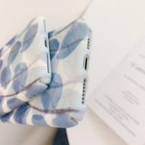 Watercolor Blue Leaf Matte Hard Phone Case Back Cover for iPhone XS Max/XR/XS/X/8 Plus/8/7 Plus/7/6s Plus/6s/6 Plus/6 - halloladies