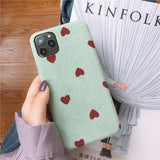 Simple Solid Color Velvet Love Heart Phone Case Back Cover for iPhone 11 Pro Max/11 Pro/11/XS Max/XR/XS/X/8 Plus/8/7 Plus/7 - halloladies