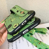 Fruit Avocado Soft TPU Neck Wrist Strap Lanyard Phone Case Back Cover - iPhone XS Max/XR/XS/X/8 Plus/8/7 Plus/7/6s Plus/6s/6 Plus/6 - halloladies