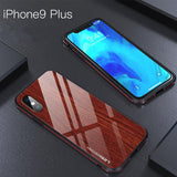 Creative Wooden Pattern Tempered Glass Phone Case Back Cover - iPhone XS Max/XR/XS/X/8 Plus/8/7 Plus/7/6s Plus/6s/6 Plus/6 - halloladies