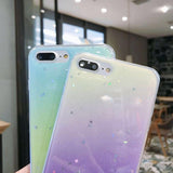 Glitter Powder Gradient Color Star Moon Soft Phone Case Back Cover - iPhone 11 Pro Max/11 Pro/11/XS Max/XR/XS/X/8 Plus/8/7 Plus/7 - halloladies