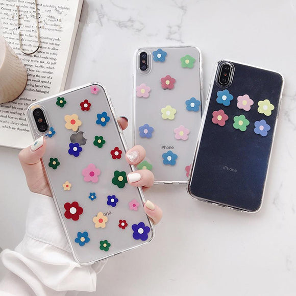 Wildflower Ultra-thin Transparent Phone Case Back Cover - iPhone XS Max/XR/XS/X/8 Plus/8/7 Plus/7/6s Plus/6s/6 Plus/6 - halloladies