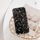 Retro Flower Glossy Soft Phone Case Back Cover for iPhone XS Max/XR/XS/X/8 Plus/8/7 Plus/7/6s Plus/6s/6 Plus/6 - halloladies