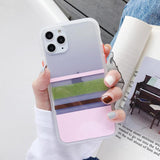 Shining Powder Contrast Color Transparent Electroplate Soft Phone Case Back Cover - iPhone 11/11 Pro/11 Pro Max/XS Max/XR/XS/X/8 Plus/8/7 Plus/7 - halloladies