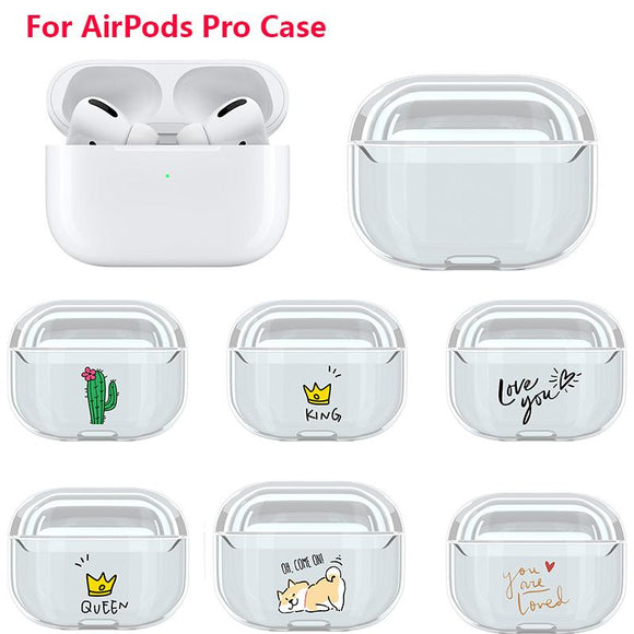 Cartoon Cute Pattern Transparent Wireless Bluetooth Earphone Cases for Airpods Pro - halloladies
