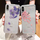 Real Dried Flower Clear Phone Case Back Cover - iPhone 11/11 Pro/11 Pro Max/XS Max/XR/XS/X/8 Plus/8/7 Plus/7 - halloladies