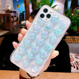 3D Love Heart Clear Soft Phone Case Back Cover for iPhone 11/11 Pro/11 Pro Max/XS Max/XR/XS/X/8 Plus/8/7 Plus/7 - halloladies