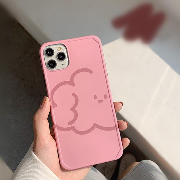 Pink Cartoon Clound Print Soft Phone Case Back Cover - iPhone 11/11 Pro/11 Pro Max/XS Max/XR/XS/X/8 Plus/8/7 Plus/7 - halloladies