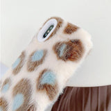 Fashion Leopard Cheetah Plush Soft Phone Case Back Cover - iPhone 11/11 Pro/11 Pro Max/XS Max/XR/XS/X/8 Plus/8/7 Plus/7 - halloladies