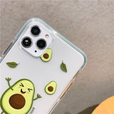 Cute Cartoon Lemon Avocado Transparent Soft Phone Case Back Cover for iPhone 12 Pro Max/12 Pro/12/12 Mini/SE/11 Pro Max/11 Pro/11/XS Max/XR/XS/X/8 Plus/8 - halloladies