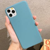 Candy Color Simple Matte Phone Case Back Cover - iPhone 11 Pro Max/11 Pro/11/XS Max/XR/XS/X/8 Plus/8/7 Plus/7 - halloladies