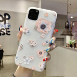 Cute Relief Flower Soft TPU Phone Case Back Cover for iPhone 11 Pro Max/11 Pro/11/XS Max/XR/XS/X/8 Plus/8/7 Plus/7/6s Plus/6s/6 Plus/6 - halloladies