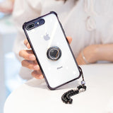 Luxury Diamond Love Heart Magnetic Finger Ring Stand Bracelet Phone Case Back Cover - iPhone 11/11 Pro/11 Pro Max/XS Max/XR/XS/X/8 Plus/8/7 Plus/7 - halloladies