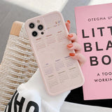 Candy Color Calendar Soft Phone Case  Back Cover for iPhone 12 Pro Max/12 Pro/12/12 Mini/SE/11 Pro Max/11 Pro/11/XS Max/XR/XS/X/8 Plus/8 - halloladies