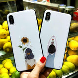 Cute Girls Relief Matte Soft Phone Case Back Cover - iPhone 11/11 Pro/11 Pro Max/XS Max/XR/XS/X/8 Plus/8/7 Plus/7 - halloladies