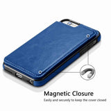 PU Leather Flip Wallet Photo Holder Phone Case Back Cover - iPhone SE/11 Pro Max/11 Pro/11/XS Max/XR/XS/X/8 Plus/8/7 Plus/7 - halloladies