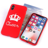 Candy Color King Queen Crown Phone Case Back Cover - iPhone 11/11 Pro/11 Pro Max/XS Max/XR/XS/X/8 Plus/8/7 Plus/7 - halloladies