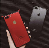 Simple Cute Devil Horns Clear Phone Case Back Cover - iPhone 11 Pro Max/11 Pro/11/XS Max/XR/XS/X/8 Plus/8/7 Plus/7 - halloladies