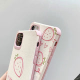 Strawberry Cute Fruit Soft Phone Case Back Cover for iPhone 12 Pro Max/12 Pro/12/12 Mini/SE/11 Pro Max/11 Pro/11/XS Max/XR/XS/X/8 Plus/8 - halloladies