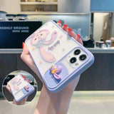 Cute Rabbits Candy Color Camera Lens Protection Phone Case for iPhone 13 Pro Max/13 Pro/13/13 Mini and More iPhone Models