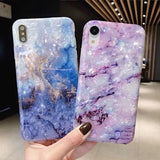 Simple Marble Shell Silicone iPhone Case Back Cover for iPhone 11 Pro Max/11 Pro/11/XS Max/XR/XS/X/8 Plus/8/7 Plus/7 - halloladies