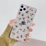 Cute Love Heart Gold Plating Clear Phone Case Back Cover - iPhone 11 Pro Max/11 Pro/11/XS Max/XR/XS/X/8 Plus/8/7 Plus/7 - halloladies