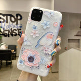 Cute Relief Flower Soft TPU Phone Case Back Cover - iPhone 11 Pro Max/11 Pro/11/XS Max/XR/XS/X/8 Plus/8/7 Plus/7/6s Plus/6s/6 Plus/6 - halloladies