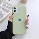 Candy Color Love Heart Phone Case Back Cover for iPhone 12 Pro Max/12 Pro/12/12 Mini/SE/11 Pro Max/11 Pro/11/XS Max/XR/XS/X/8 Plus/8 - halloladies