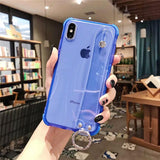 Glitter Powder Wrist Strap Transparent Soft TPU Phone Case Back Cover - iPhone 11 Pro Max/11 Pro/11/XS Max/XR/XS/X/8 Plus/8/7 Plus/7/6s Plus/6s/6 Plus/6 - halloladies