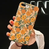 Retro Yellow Flower Leaf Phone Case Back Cover for iPhone 13 Pro Max/13 Pro/13/13 Mini and More iPhone Models